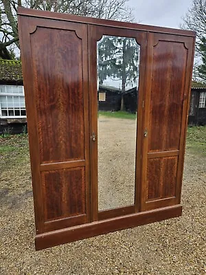 Victorian Mahogany Triple Compactum Wardrobe • £299.99