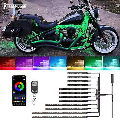 12x RGB Underglow LED Light Strip APP+RF Control For Kawasaki Vulcan 900 Classic • $39.35