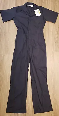 Key Men's Coveralls Dark Navy Blue Short Sleeve Zip Jumpsuit Mechanic Size 34 R • $42.93