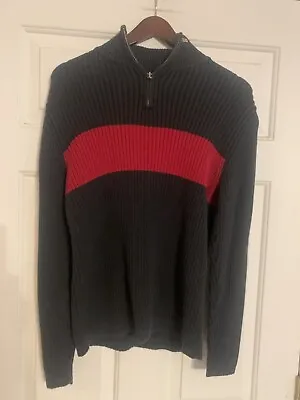 POLO SPORT By Ralph Lauren Mens Half Zip Neck Logo Color Block Sweater L Black • $8.99