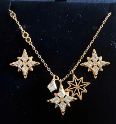 £50 • Buy Genuine Swarovski SYMBOLIC STAR Pendant AND Stud Earrings Rose-gold - 5517178