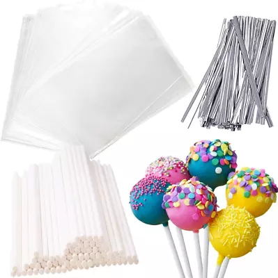 360 PCS Cake Pop Sticks And Wrappers Kit - Including 120Pcs 6 Inches Paper Lolli • $11.79