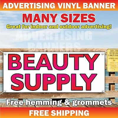 BEAUTY SUPPLY Advertising Banner Vinyl Mesh Sign Manicure Spa Barber Hair Salon • $219.95