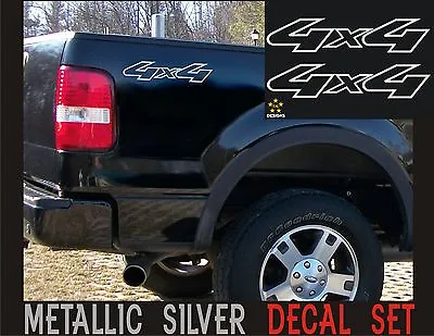 4x4 Truck Bed Decals Silver (Set) For Ford F-150 Super Duty And Ranger • $12.99