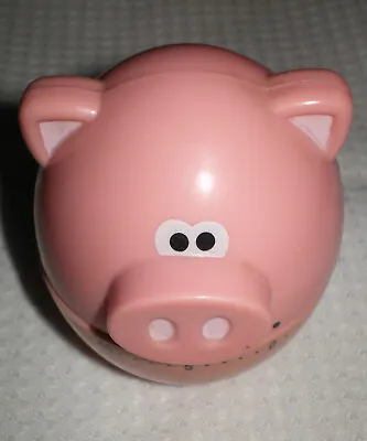 JOIE Mechanical 60 Minute Kitchen Cook TIMER Piggy Wiggy OINK OINK Sow Pink PIG • $6.95