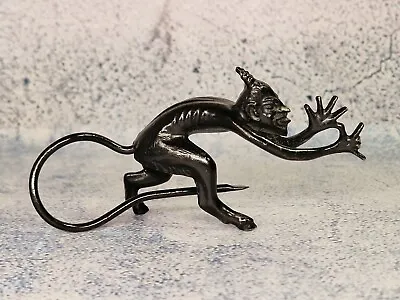 Soviet Vintage Cast Iron Figurine Mephistopheles Devil Demon Satan Metal Kasli • $45