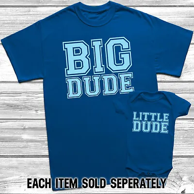 £7.45 • Buy Big Dude Little Dude T-Shirt Kids Baby Grow Brothers Outfits Matching 