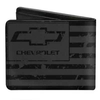 Chevrolet American Flag Weathered Black Men's Bi-Fold Wallet Official Licensed • $19.99