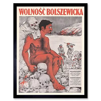 Propaganda Poland Bolszewicka Trotsky 12X16 Inch Framed Art Print • $23.49