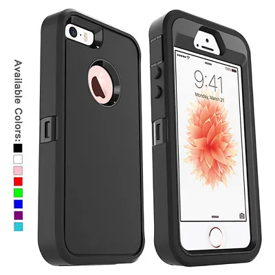 For Apple IPhone SE 5s 5 Case W/ Screen Protector Series Fits Defender Belt Clip • $12.98