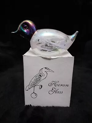 £4.99 • Buy *HERON GLASS* LAKE DISTRICT Iridescent Duck Duckling Bird  Ornament Figurine 