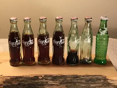 Lot Of 7 Miniature COCA-COLA Glass Bottle 3” Mini Clear Collectors • $38.95