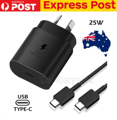 25W Super Fast Wall Charger+2M Type-C Cable For Samsung Galaxy S21 22 S22+ Ultra • $6.95