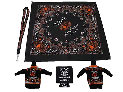 LOT OF 5 TITO'S VODKA COLLECTIBLES - Handkerchief Bandana Lanyard & 3 Koozies! • $8.39