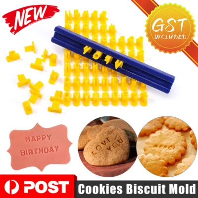 Fondant Cake Alphabet Letter Number Cookies Biscuit Stamp Mold Embosser Cutter • $5.95