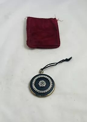 Vintage Brass Lady’s Makeup Mirror Compact With Stone Decorations • $30