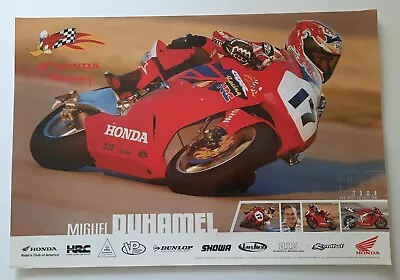 Vintage Motorcycle Poster 2004 Miguel DuHamel Honda CBR600RR Superbike AMA • $11.95