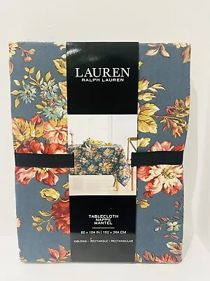 Lauren Ralph Lauren Christmas Tablecloth Teal Floral 60x 104 Brand New. • £38.99