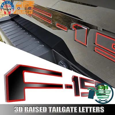 $19.99 • Buy Tailgate Letter Acrylic Adhesive Emblem For F150 Rear Black Red 2021-2023 Badge