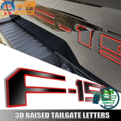 $19.99 • Buy Tailgate Letter Acrylic Adhesive Emblem For F150 Rear Black Red 2021-2023 Badge