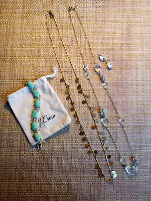 J CREW Lot Necklaces Bracelet Earrings Gold Tone Crystal  • $30