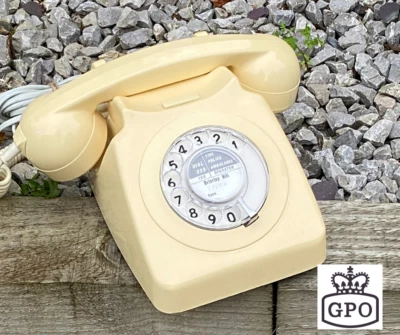 Vintage Phone GPO 746 Rotary Dial Telephone Cream Built 1982 Fully Working • £60