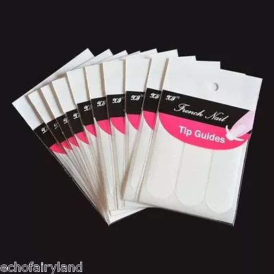 10Sheets French  Tip Guides Strip Nail Art Toes Stencil Stickers Decal • $1.60