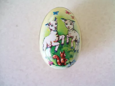 Vintage 2 Lambs Tin Litho Easter Egg • $9.99