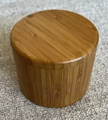 Round Salt Box Totally Bamboo Swivel Top With Magnetic Lid To Lock Into Place • $4