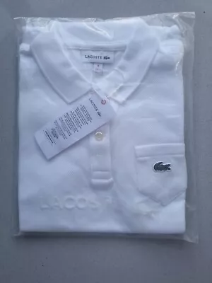 Girls White Lacoste Piqué Polo Cotton Dress Sizes- 3A/4A/5A/6A/8A • £29.99