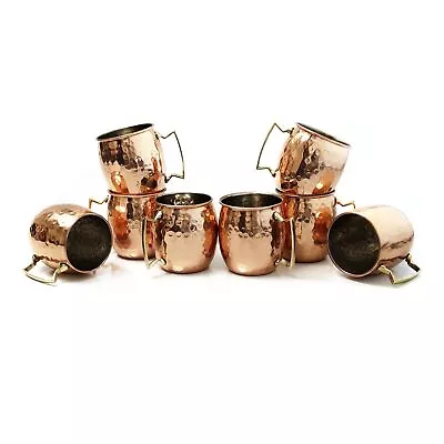 Moscow Mule Hammered Copper 18 Ounce Drinking Mug Set Of 8 • $109.25