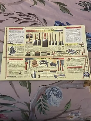 Vintage 1953 Chevrolet Motor Division Complete Paint Brush Guide Poster 16X11 • $75