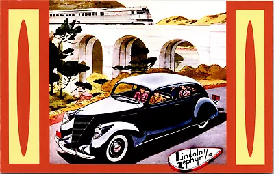 $10 • Buy Lincoln Zephyr V-12 Burlington Railway Postcard Train Engine Railroad Reprint