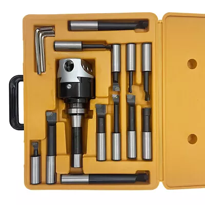 3in R8 Boring Head Set 3Pcs For Machining Milling And 12Pcs Boring Bar Set • $109.98