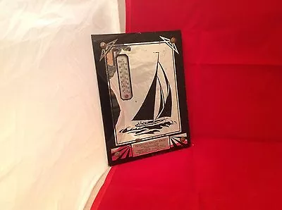 Vintage Glass Mirror  Thermometer Working Condition Advertising Furniture Boat • $39.99