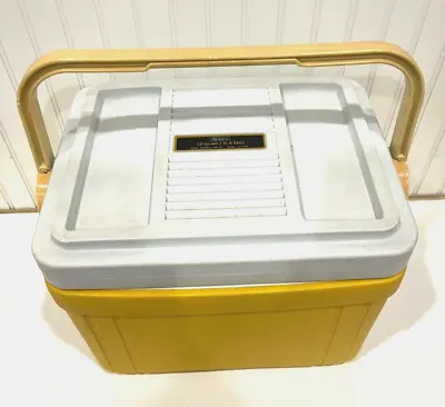 VINTAGE Rare Sears Yellow 12 Qt Retro Cooler Model 776.71296 In Good Condition • $24.95