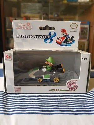 Mario Kart 8 Nintendo LUIGI Pull Back Action Racer Figure BNIB Rare • $40