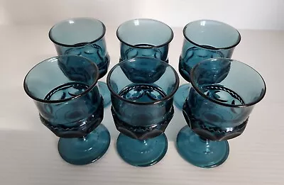 Set Of 6 Vintage Indiana Glass Kings Crown Thumbprint Footed Goblets • $35