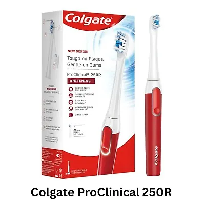 Colgate ProClinical 250R Whitening Rechargeable Electric Toothbrush UK Stock New • £89.92