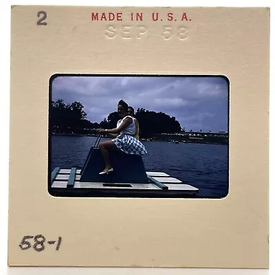 Vintage 50s 35mm Slide Two Women On Pedal Boat • $12.85