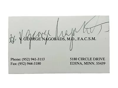  Dr. George Nagobads Signed Business Card 1980 USA Hockey Miracle On Ice • $149.99