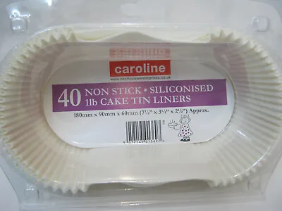 Caroline Non Stick Siliconised Loaf Tin Cake Cases Liners Pk40 1LB 1716 • £9.99