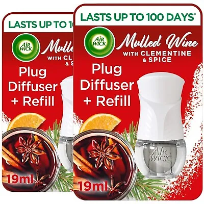 2 X Air Wick Electrical Plug In Kit Mulled Wine Scent 1 Gadget + 1 Refill 19ml • £14.98