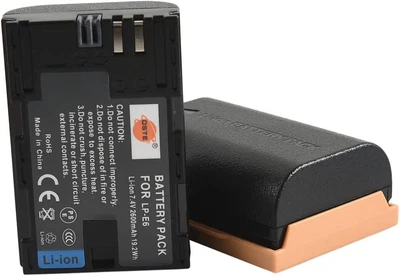 2 Pack Spare Battery Compatible With LP-E6 LP-E6N EOS 5D Mark II 5D Mark III . • £22.96