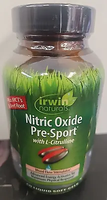 Irwin Naturals Nitric Oxide Pre Sport Wih L-Citrulline 60 Liquid Softgels • $18.99