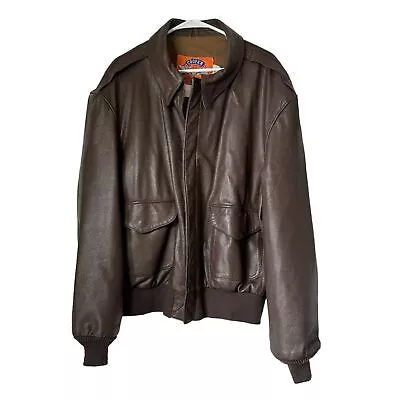 Vintage Cooper USA A-2 Air Force Brown Men's Leather Bomber Jacket  • $150