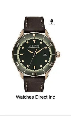 Brand New Movado Bold Heritage Series Men’s 43mm Green Dial Watch 3650092 • $795