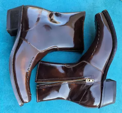 Vintage Men's Western Boots Durango Patent Leather 12 EE Zip Sides Talon • $49.99