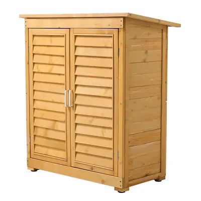 Wooden Garden Shed Shelving Small Tools Storage Outdoor Lawn Mower Wood Cabinet • £89.95