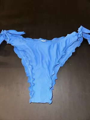 NWT Hobie Blue Ruffles Side Tie Bikini Bottoms Large • $19.99